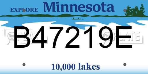 B47219E Minnesota License Plate