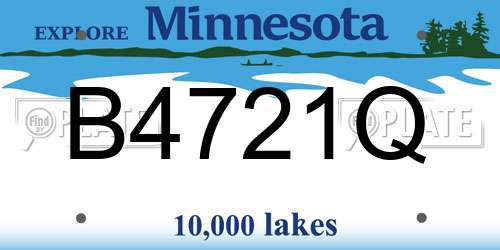 B4721Q Minnesota License Plate