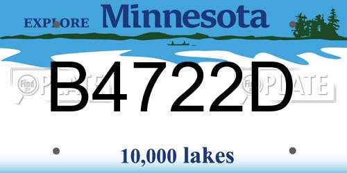 B4722D Minnesota License Plate
