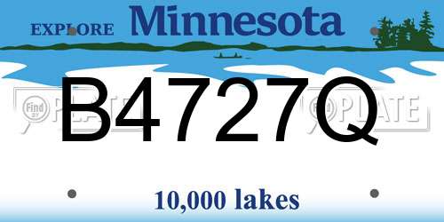 B4727Q Minnesota License Plate