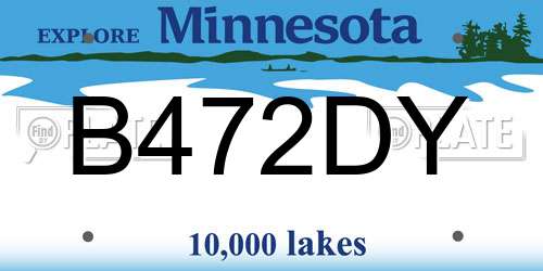 B472DY Minnesota License Plate