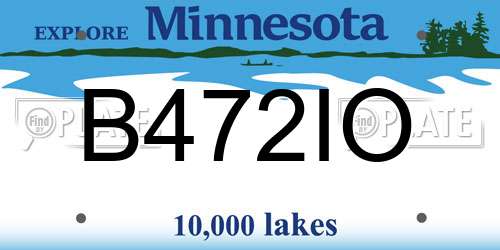 B472IO Minnesota License Plate