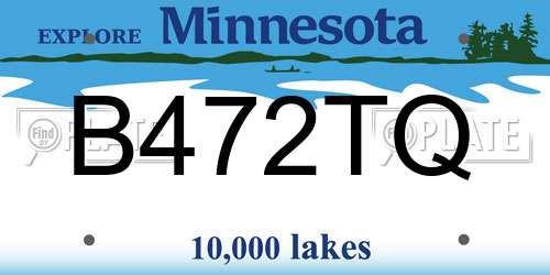 B472TQ Minnesota License Plate