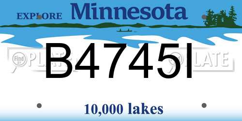 B4745I Minnesota License Plate