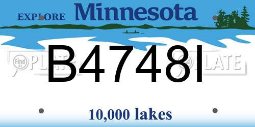 B4748I Minnesota License Plate
