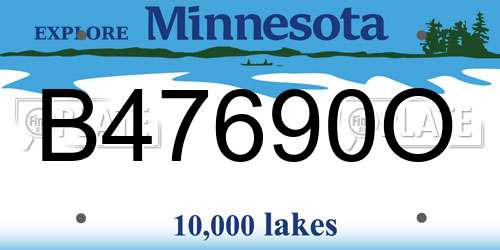 B47690O Minnesota License Plate