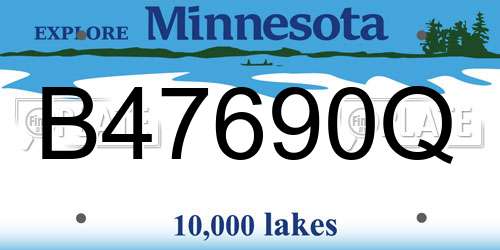 B47690Q Minnesota License Plate