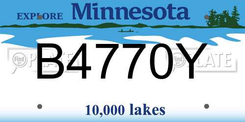 B4770Y Minnesota License Plate