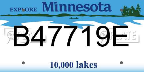 B47719E Minnesota License Plate