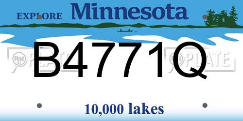 B4771Q Minnesota License Plate
