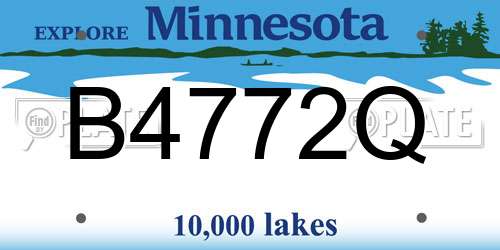 B4772Q Minnesota License Plate