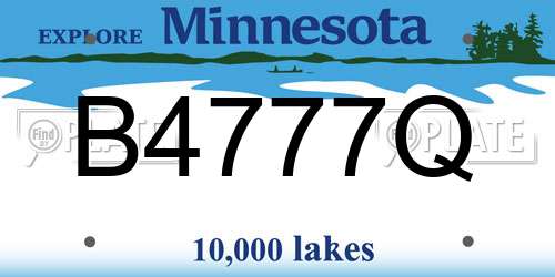 B4777Q Minnesota License Plate