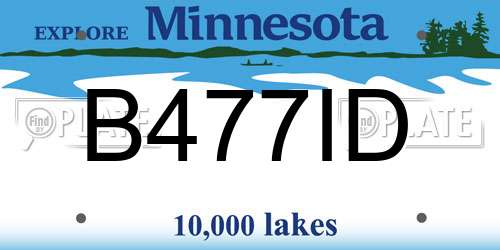 B477ID Minnesota License Plate