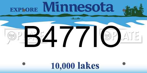 B477IO Minnesota License Plate