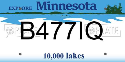 B477IQ Minnesota License Plate