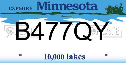 B477QY Minnesota License Plate