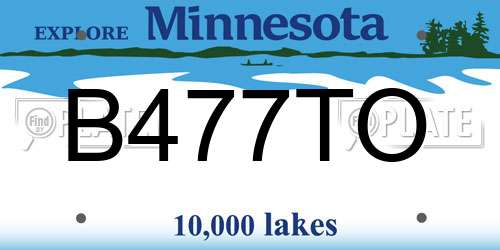 B477TO Minnesota License Plate