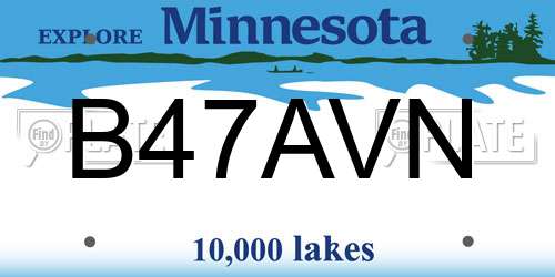 B47AVN Minnesota License Plate