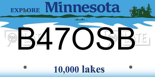 B47OSB Minnesota License Plate