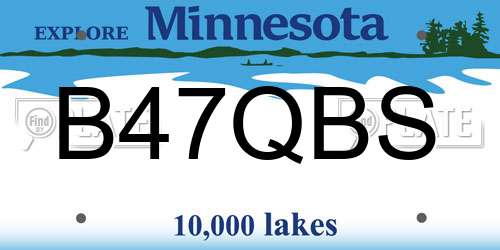 B47QBS Minnesota License Plate