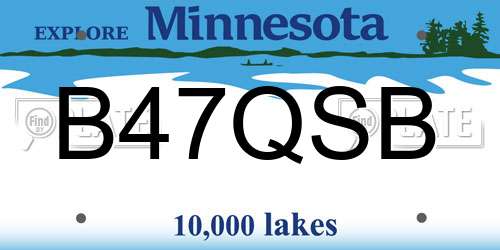 B47QSB Minnesota License Plate