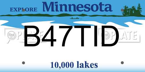 B47TID Minnesota License Plate