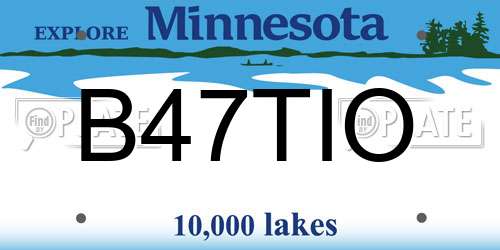B47TIO Minnesota License Plate