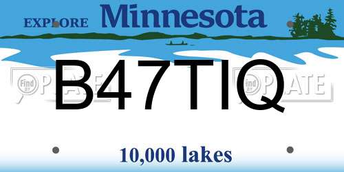 B47TIQ Minnesota License Plate