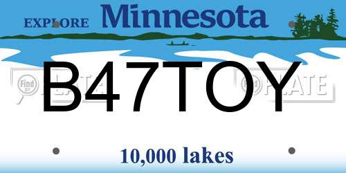 B47TOY Minnesota License Plate