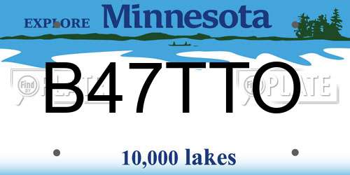 B47TTO Minnesota License Plate
