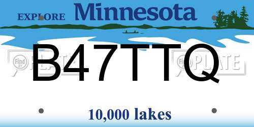 B47TTQ Minnesota License Plate