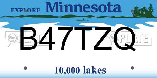 B47TZQ Minnesota License Plate