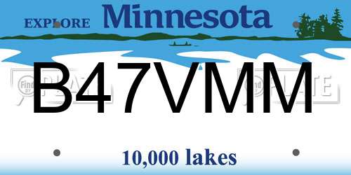 B47VMM Minnesota License Plate