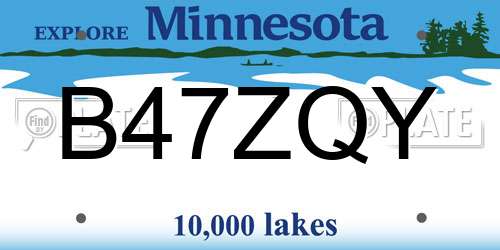 B47ZQY Minnesota License Plate