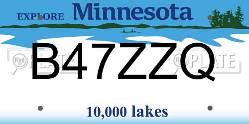B47ZZQ Minnesota License Plate