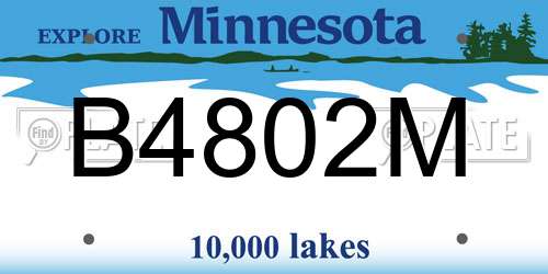 B4802M Minnesota License Plate