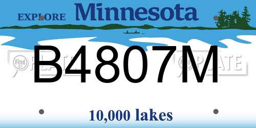 B4807M Minnesota License Plate
