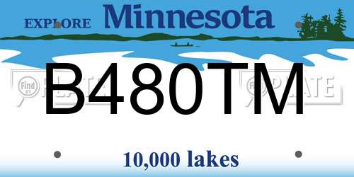 B480TM Minnesota License Plate