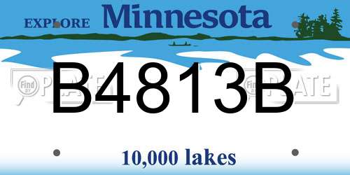 B4813B Minnesota License Plate