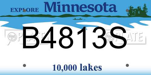B4813S Minnesota License Plate