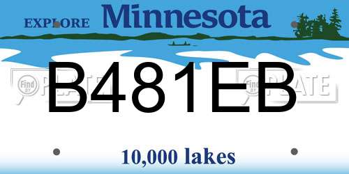 B481EB Minnesota License Plate