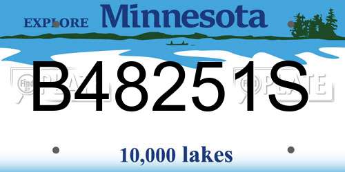 B48251S Minnesota License Plate