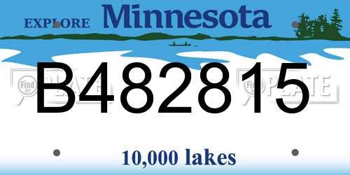 B482815 Minnesota License Plate