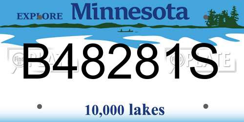 B48281S Minnesota License Plate