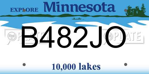 B482JO Minnesota License Plate