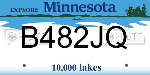 B482JQ Minnesota License Plate