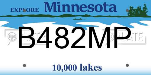 B482MP Minnesota License Plate