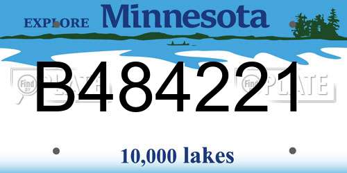 B484221 Minnesota License Plate