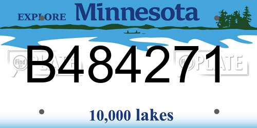 B484271 Minnesota License Plate