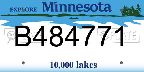 B484771 Minnesota License Plate